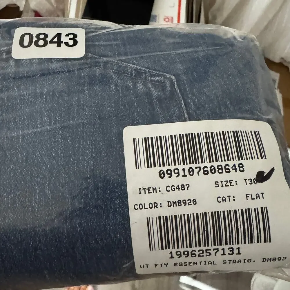 J.Crew Tall Essential Straight Jeans WMNS 30T Blue Denim Raw Hem All Day Stretch